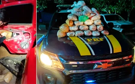 PRF prende traficante com 11 kg de maconha escondidos nas laterais de carro