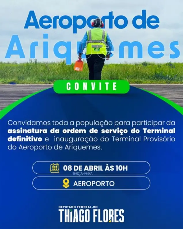 Assinatura da Ordem de serviço do terminal definitivo e inauguração do provisório acontecem no dia 8