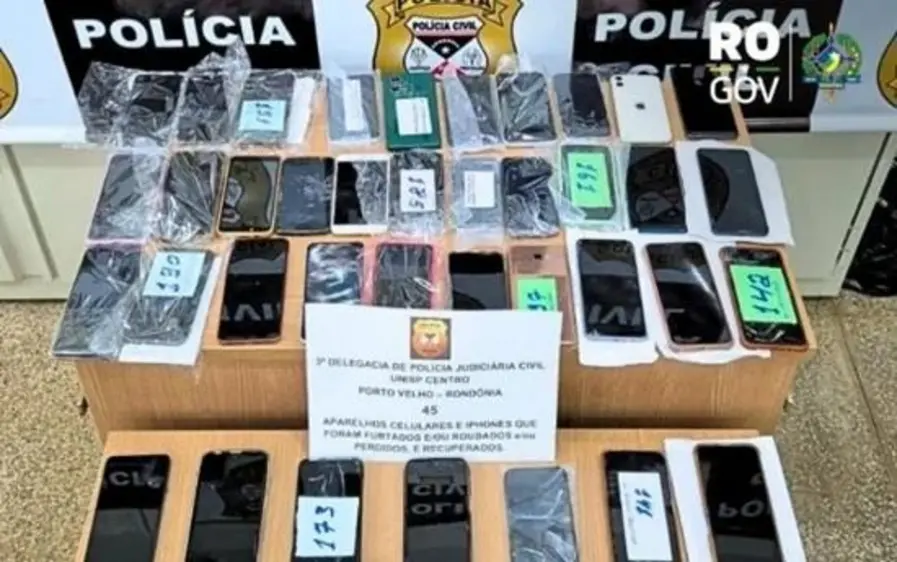 Operação Smart: Polícia Civil de Rondônia recupera 45 celulares roubados