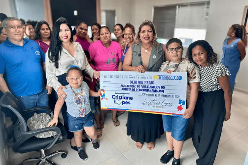 Deputada Cristiane Lopes entrega emenda de R$100 mil à AMA-RO para apoio a famílias autistas