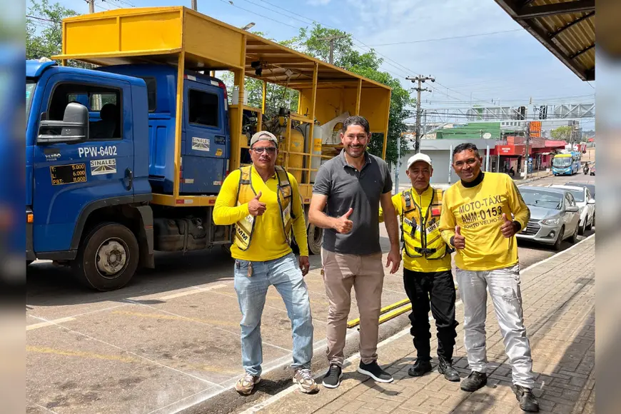 Vereador Márcio Pacele acompanha revitalização de sinalizações em Porto Velho