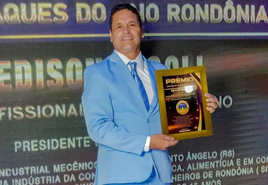 Edison Rigoli é homenageado com prêmio Destaques do Ano em Rondônia