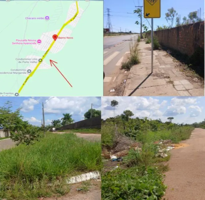 Vereador solicita limpeza urgente da Rua Jardins no Bairro Novo em Porto Velho