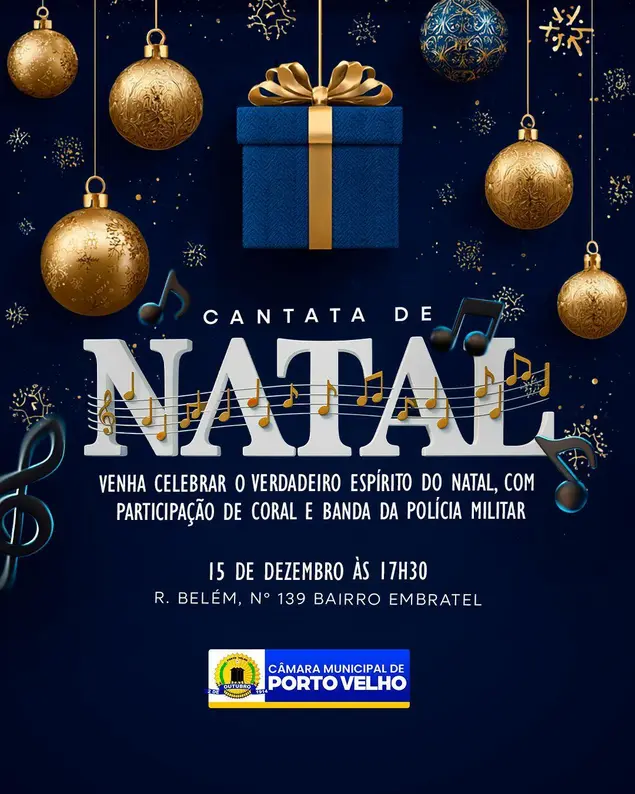 Câmara Municipal promove Cantata de Natal com Coral e Banda da PM em Porto Velho