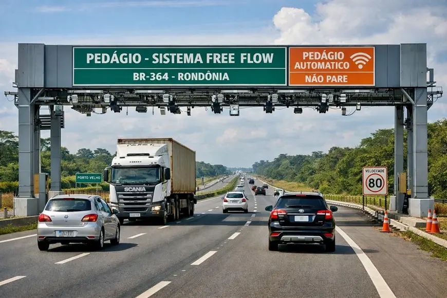 Cobrança de pedágio inicia na BR-364 com sistema de passagem livre
