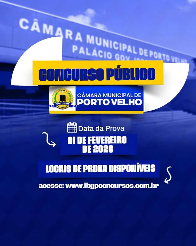 Candidatos ao concurso da Câmara de Porto Velho podem consultar locais de prova