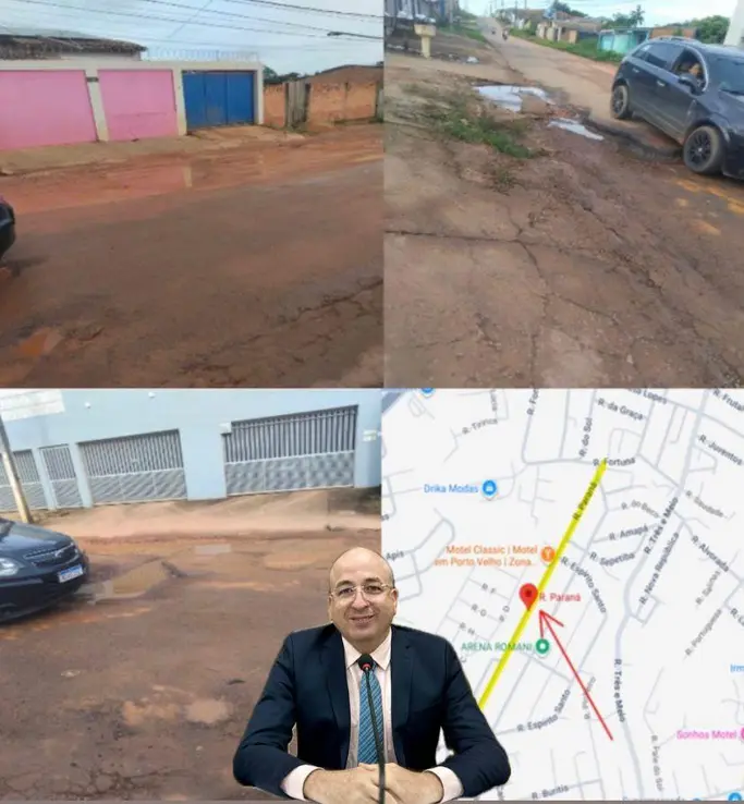 Vereador solicita tapa-buracos urgente na Rua Paraná em Porto Velho