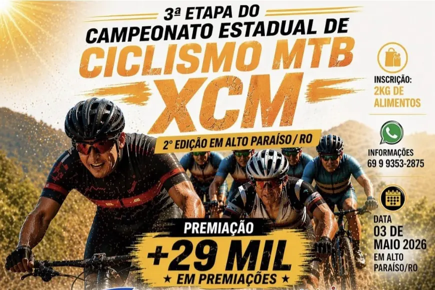 Alto Paraíso recebe terceira etapa do Estadual de MTB 3 de maio