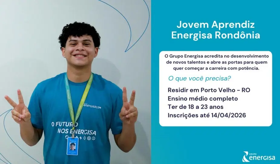 Jovem Aprendiz Energisa encerra inscrições hoje em Porto Velho