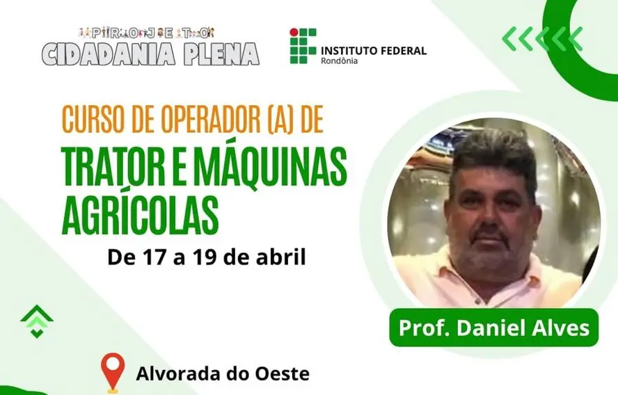 Curso de operador de trator forma produtores em Alvorada do Oeste