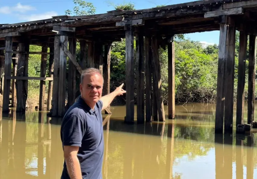 Alan Queiroz pede recursos para ponte sobre Rio Muqui em Alvorada do Oeste