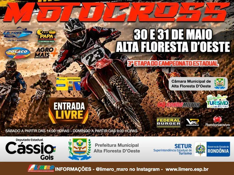 Alta Floresta D Oeste sedia 3a etapa do Motocross Rondoniense