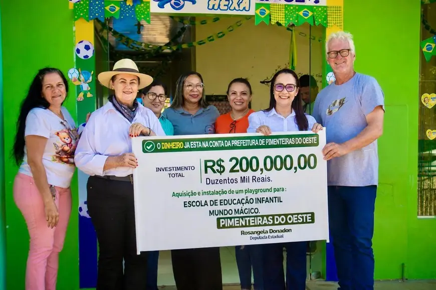 Rosangela Donadon libera 200 mil para playground em Pimenteiras