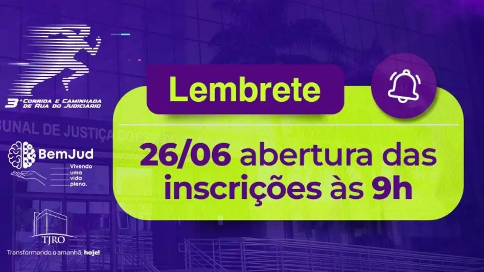 Inscrições abertas para 3a Corrida e Caminhada do Judiciário