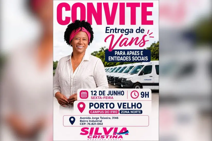 Silvia Cristina garante 11 vans para Apaes e Ifro em Porto Velho
