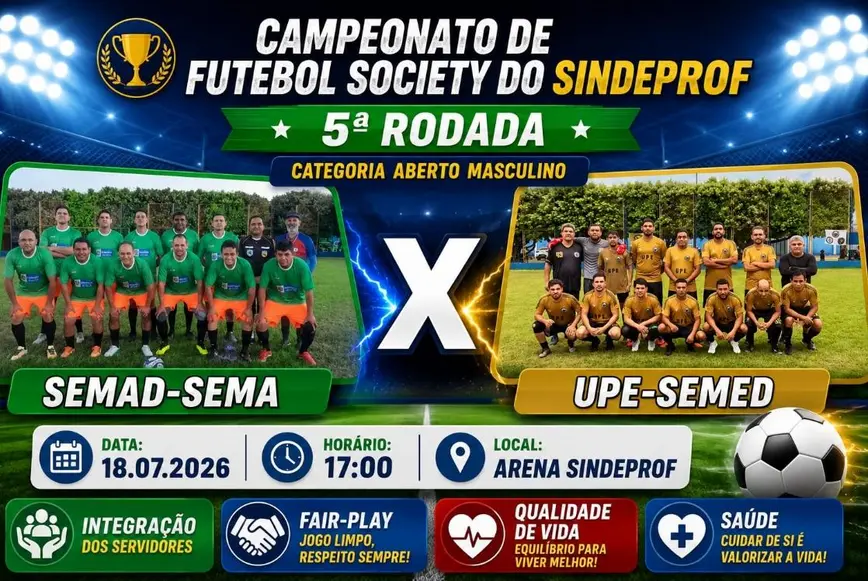 Sindeprof lidera Campeonato de Futebol Society 2026 em Porto Velho
